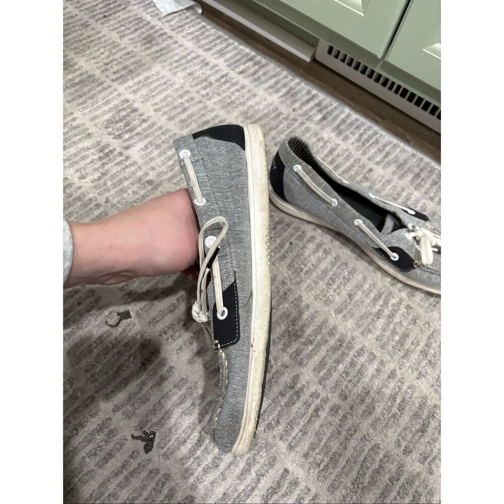 Sperry Top-Sider Womens Boat Shoes Canvas Slip-On Casual Comfort Gray Size 10 - Picture 7 of 7